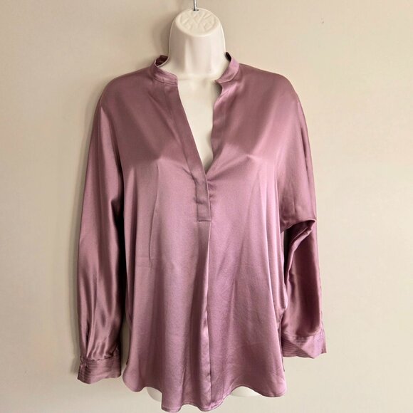Vince 100% silk mauve/dusty rose color blouse. - Picture 3 of 10
